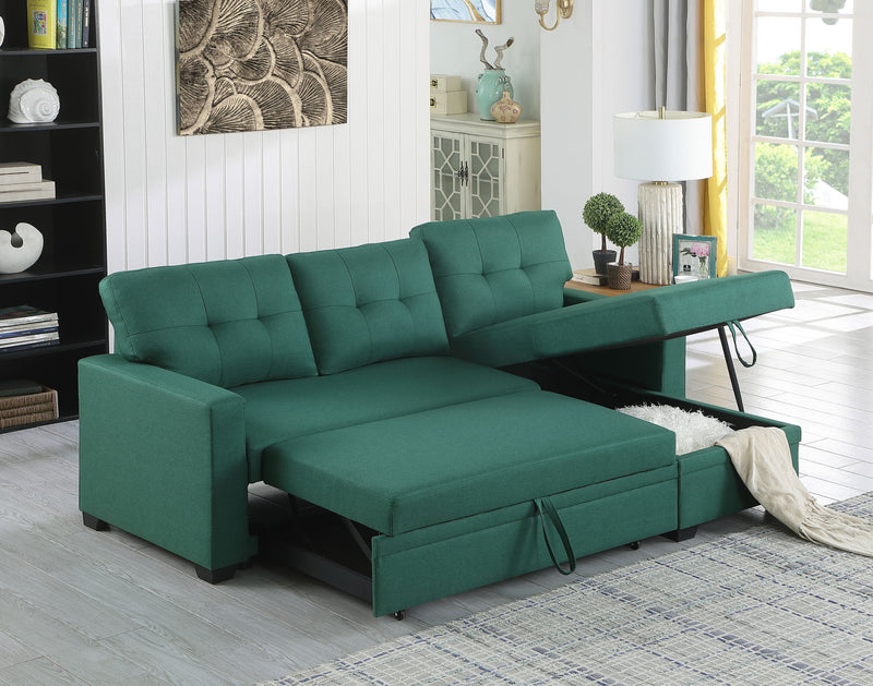 Upholstered Pull Out Sectional Sofa With Chaise - R&R Furniture Gallery (Fountain Valley, CA)