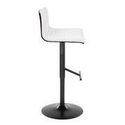 Lumi Source Mason contemporary adjustable barstools with swivel and straight T-footrest, set of 2, featuring modern design and wood accents.