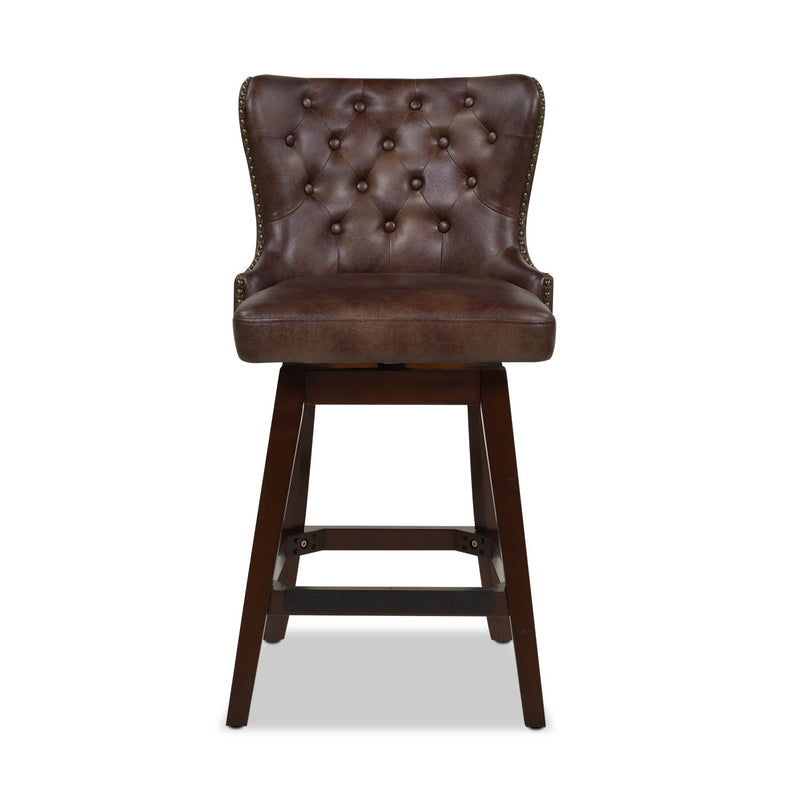 Holmes - Tufted High Back 360 Swivel Counter Height Barstool - R&R Furniture Gallery (Fountain Valley, CA)