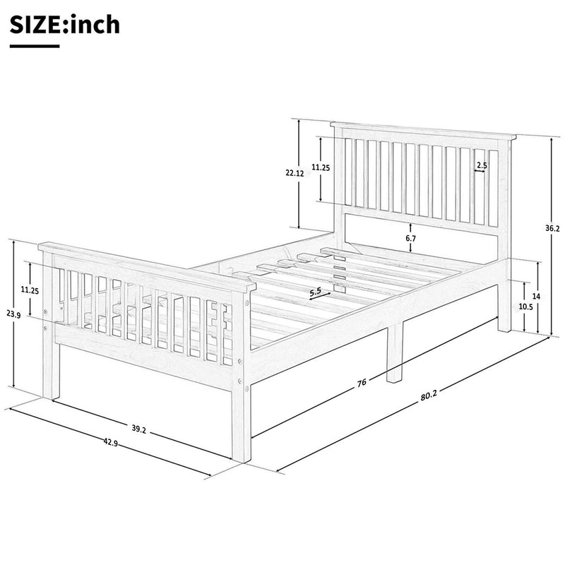 DreamHaus platform bed with headboard and footboard, showcasing a modern wooden design and sturdy frame.
