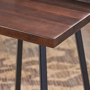 Outdoor Bar Stool With Low Backrests And Wood Seats (Set of 2) - Dark Brown / Black - R&R Furniture Gallery (Fountain Valley, CA)