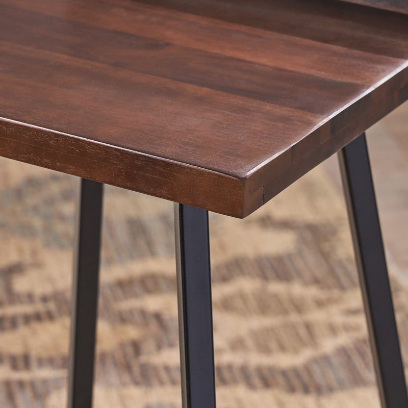 Outdoor Bar Stool With Low Backrests And Wood Seats (Set of 2) - Dark Brown / Black - R&R Furniture Gallery (Fountain Valley, CA)