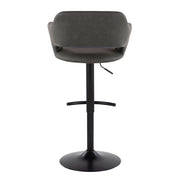 Set of 2 Lumi Source Margarite contemporary adjustable barstools with swivel, rounded T footrest, modern design for bars or kitchens.