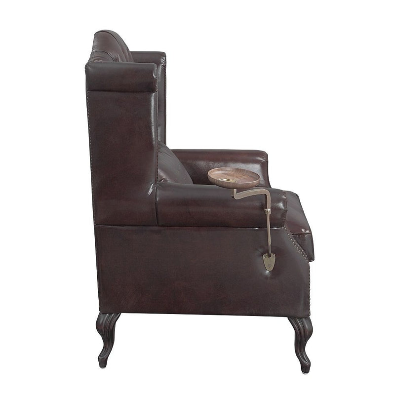 Pino - Accent Chair - Vintage Brown Top Grain Leather - R&R Furniture Gallery (Fountain Valley, CA)