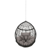 Noble House teardrop hanging chair with 8ft chain, cozy outdoor hammock seat with plush cushions and modern design.