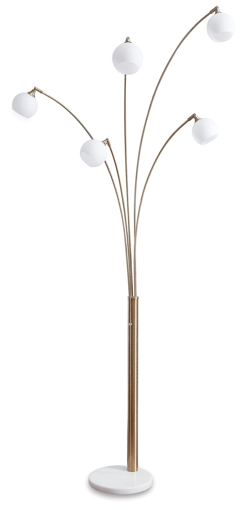 Taliya - Metal Arc Lamp  - Champagne / White - R&R Furniture Gallery (Fountain Valley, CA)