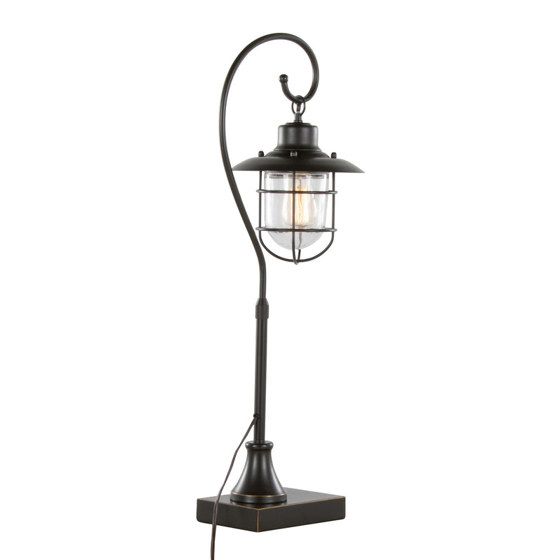 Landen contemporary task lamp set by Lumi Source with oil rubbed bronze finish and clear glass shades, ideal for modern home lighting.