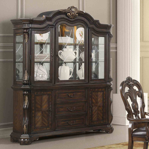 Leovanni - Hutch And Buffet, Dark Brown