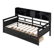 Daybed, Slat Support, With Bedside Shelves And 2 Drawers - R&R Furniture Gallery (Fountain Valley, CA)