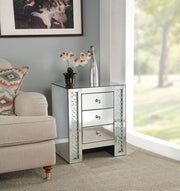 Nysa - Accent Table - Mirrored & Faux Crystals - R&R Furniture Gallery (Fountain Valley, CA)