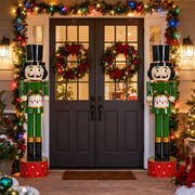 Noble House Christmas Nutcracker holiday decor in green and red, featuring a detailed festive nutcracker figure.