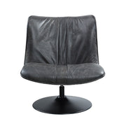 Piotr - Accent Chair With Swivel - Black Top Grain Leather - R&R Furniture Gallery (Fountain Valley, CA)
