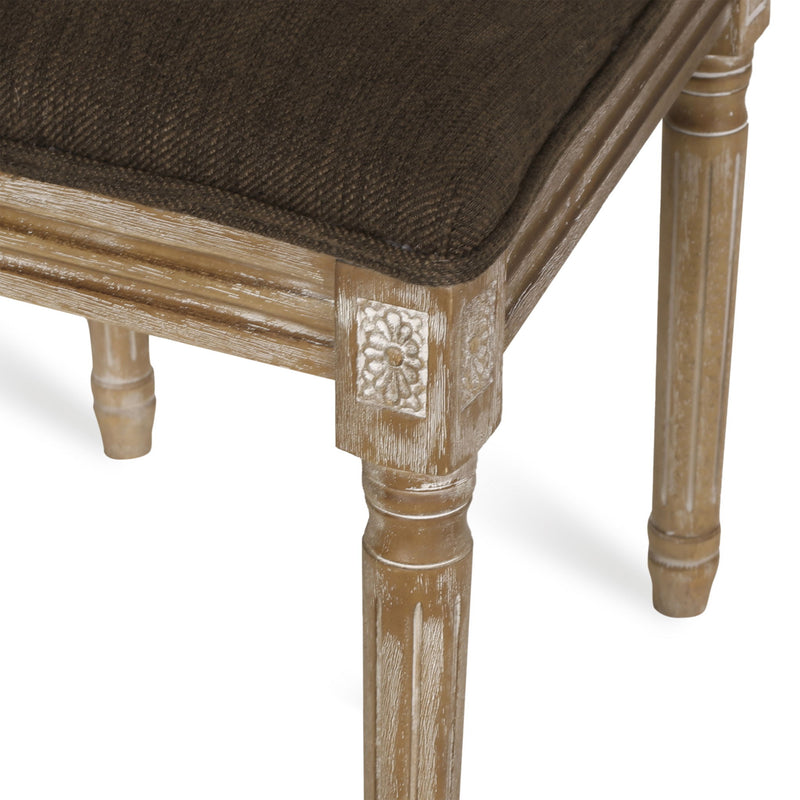 French Country Dining Chair With Rectangular Cane Backrest And Smooth Upholstered Seating - R&R Furniture Gallery (Fountain Valley, CA)