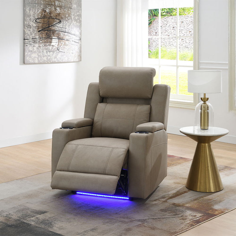 Lugo - Power Motion Recliner With Cup Holder - Camel - R&R Furniture Gallery (Fountain Valley, CA)