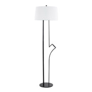 Lumi Source Shadow contemporary floor lamp with black and white geometric design standing on a room floor
