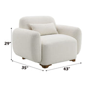 Darius - Chair With Pillow - Beige Boucle - R&R Furniture Gallery (Fountain Valley, CA)