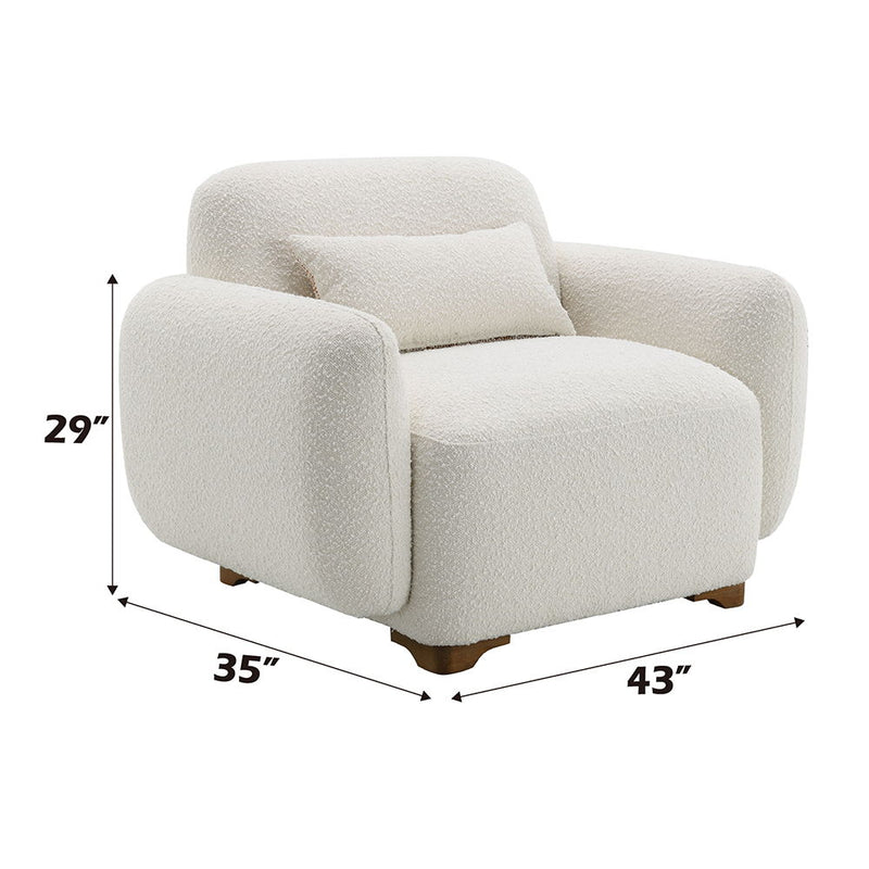 Darius - Chair With Pillow - Beige Boucle - R&R Furniture Gallery (Fountain Valley, CA)