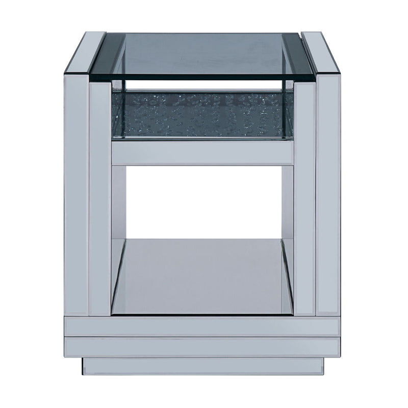 Nysa - 24" End Table - Mirrored & Faux Crystals - R&R Furniture Gallery (Fountain Valley, CA)
