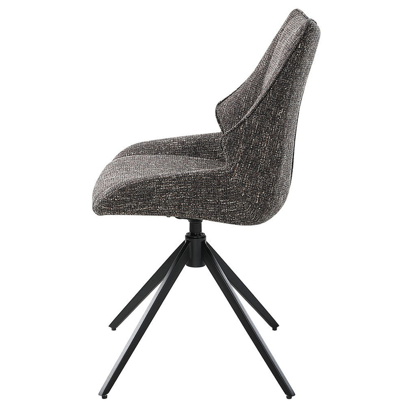 Malika - Side Chair With Swivel (Set of 2) - Brown Chenille - R&R Furniture Gallery (Fountain Valley, CA)