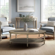 Bedford - Oval Coffee Table With Shelf - Natural - R&R Furniture Gallery (Fountain Valley, CA)