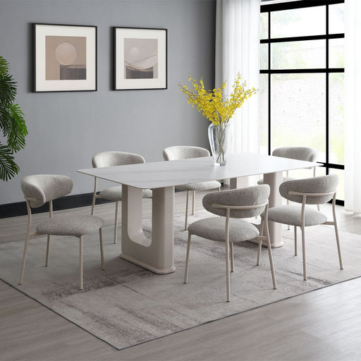 Kalam - Side Chair (Set of 2) - Gray Fabric & Beige - R&R Furniture Gallery (Fountain Valley, CA)