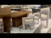 Gamarya - Side Chair (Set of 2) - White Fabric & Oak - R&R Furniture Gallery (Fountain Valley, CA)