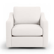 Classic Home Aspen swivel chair with a cushioned seat, wooden base, and stylish design perfect for modern living spaces.