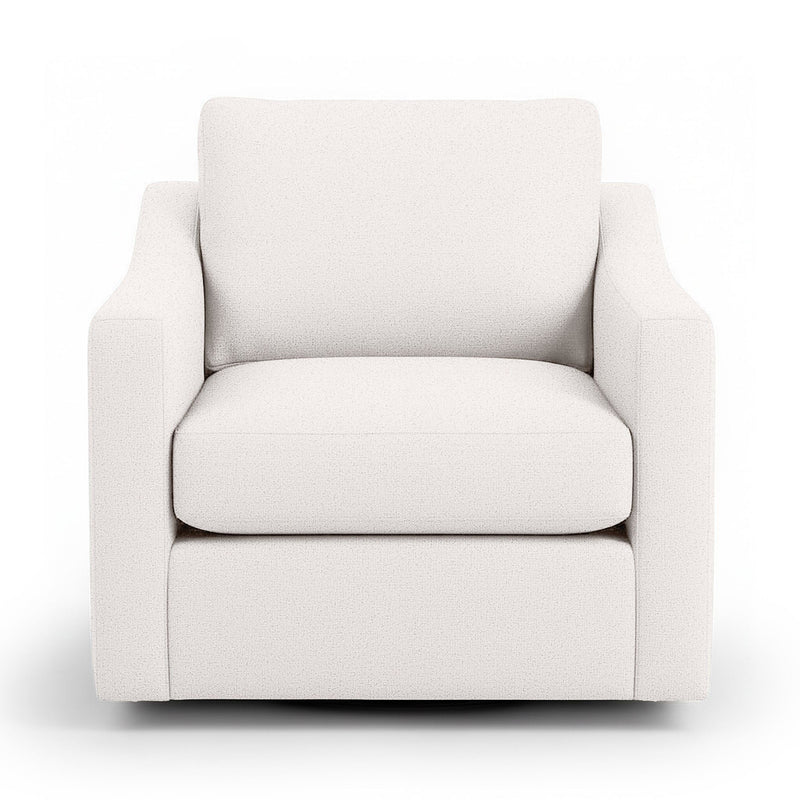 Classic Home Aspen swivel chair with a cushioned seat, wooden base, and stylish design perfect for modern living spaces.
