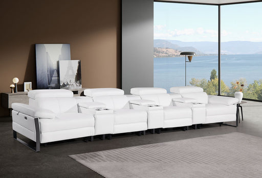 1246 - Modular Power Triple Reclining Triple Console Sofa With Power Reclining Headrests - R&R Furniture Gallery (Fountain Valley, CA)