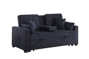 Cody II - 69.5"W Woven Fabric Convertible Sleeper Loveseat with Cup Holder - R&R Furniture Gallery (Fountain Valley, CA)