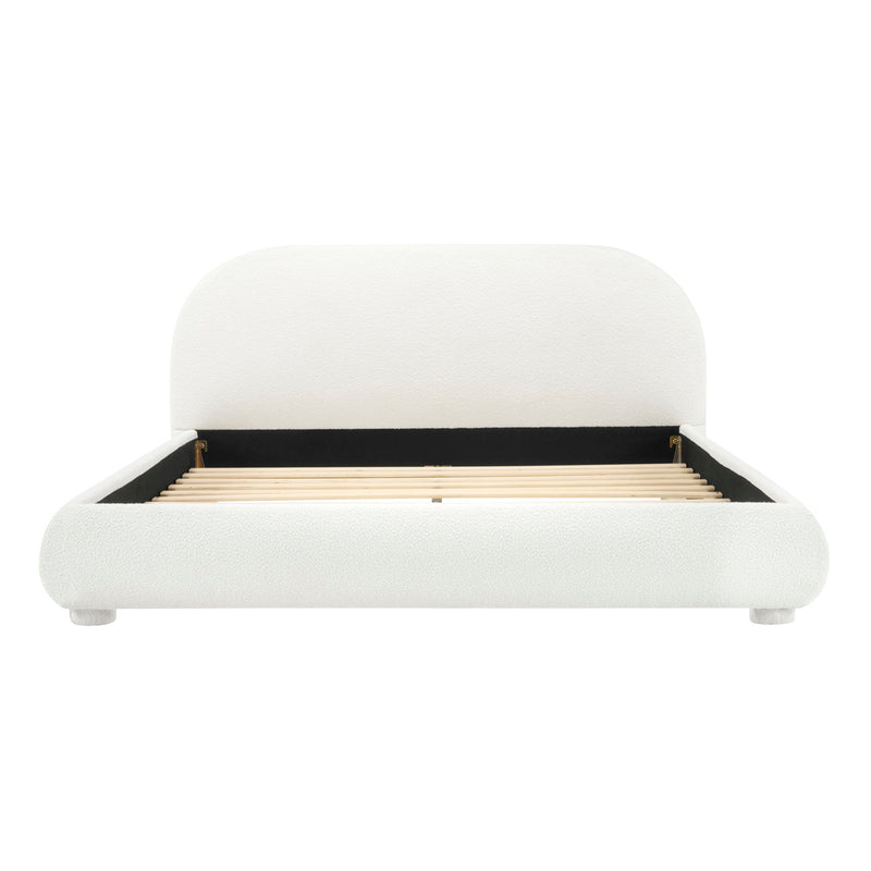 Upholstered Simple Modern Bedroom Bed With Curved Headboard - R&R Furniture Gallery (Fountain Valley, CA)