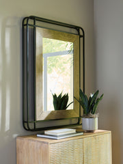 Beelman - Accent Mirror - Black / Brown - R&R Furniture Gallery (Fountain Valley, CA)