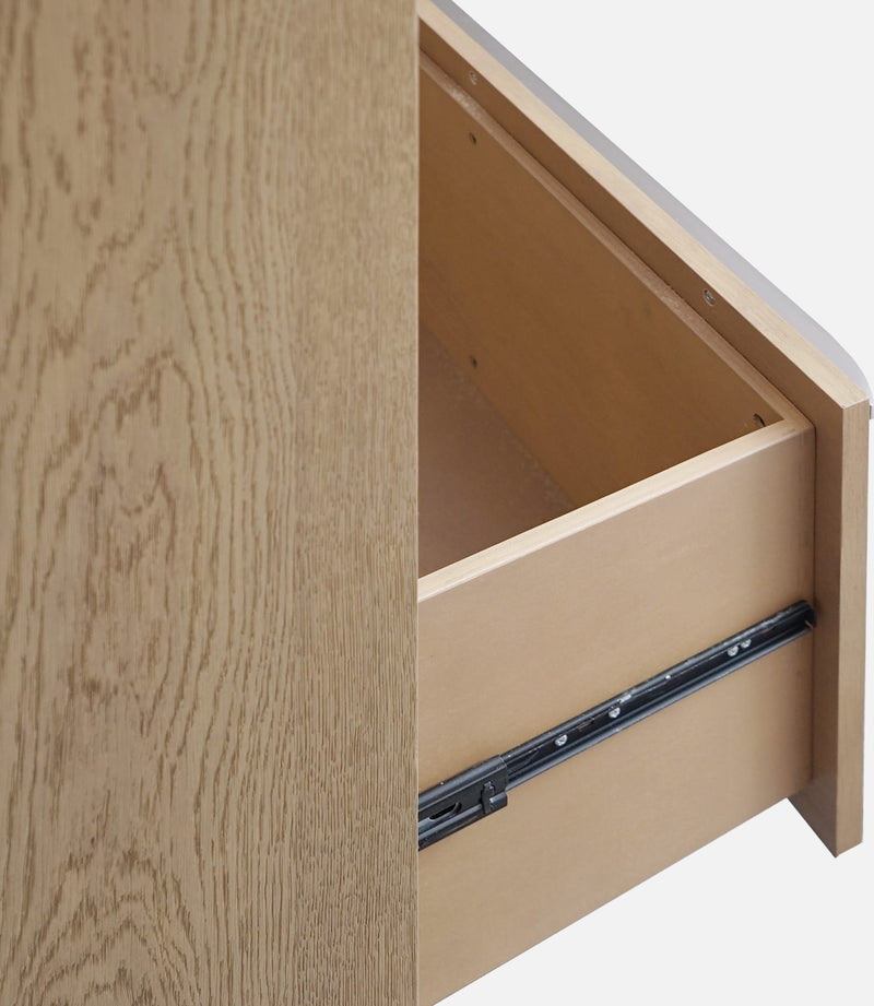 One Coastal Modern Two Drawer USB-Charging Nightstand in Bisque