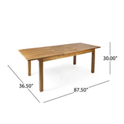 Wilson - Expandable Dining Table With Slat Design - Teak Acacia Wood - R&R Furniture Gallery (Fountain Valley, CA)