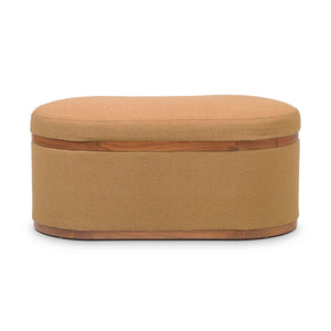 Olivier - Boucle Oval Storage Ottoman - R&R Furniture Gallery (Fountain Valley, CA)