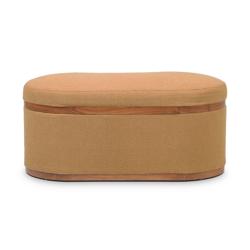 Olivier - Boucle Oval Storage Ottoman - R&R Furniture Gallery (Fountain Valley, CA)