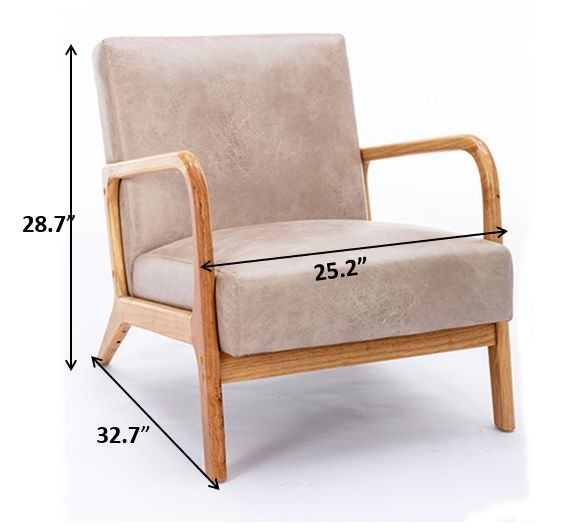 US Pride mid-century modern accent armchair with open frame and cushioned seat, stylishly designed for contemporary living spaces.