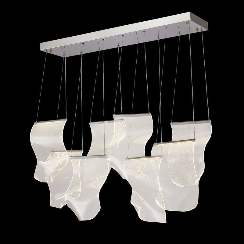 Michael Amini Lighting - Sheer Waves 8-Light Modern LED Chandelier - Chrome
