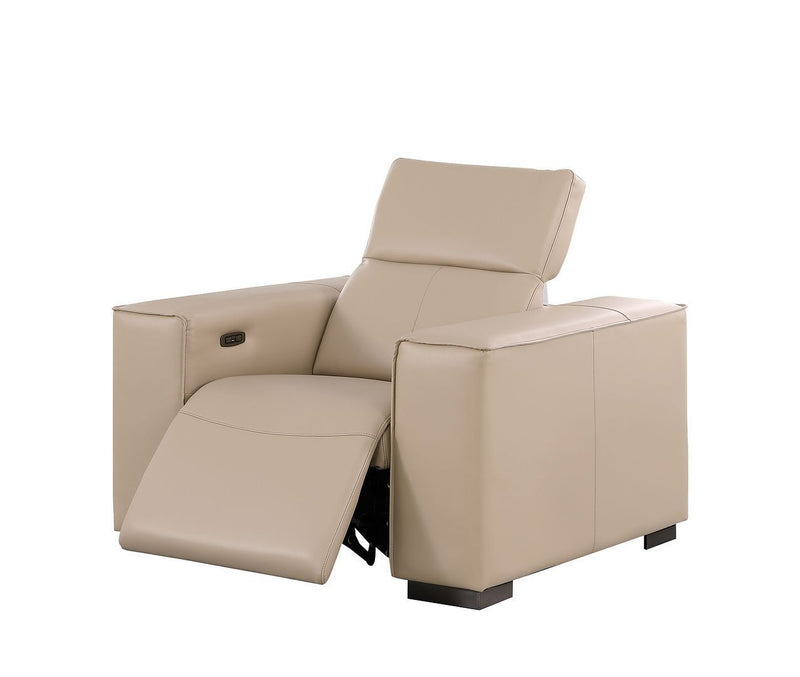 1208 - Leather Reclining Set (Sofa, Loveseat & Chair With 6 Power Recliners)