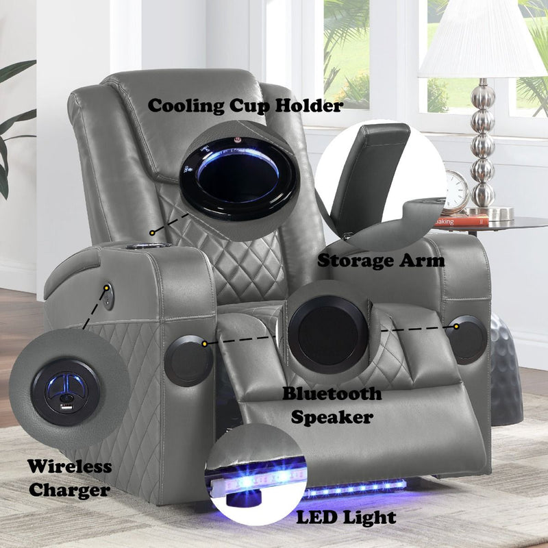 Alair - Power Motion Recliner With Bluetooth, Wireless Charger & Cupholder - R&R Furniture Gallery (Fountain Valley, CA)