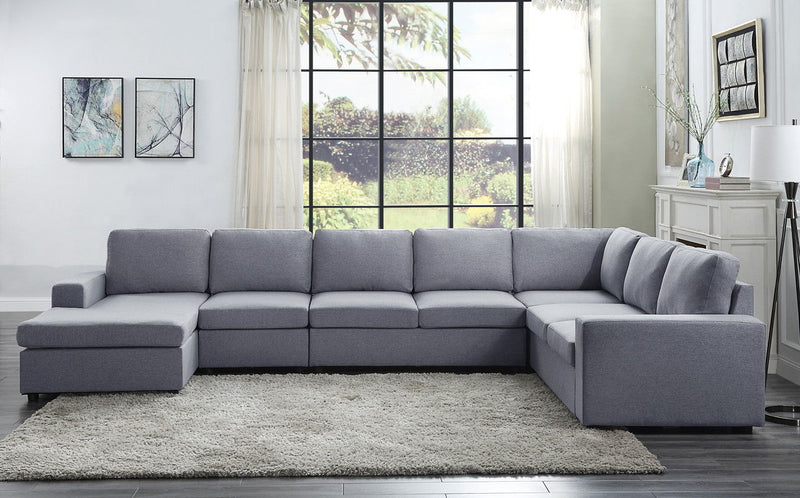 Tifton - 7 Seat Reversible Modular Sectional Sofa Chaise - R&R Furniture Gallery (Fountain Valley, CA)