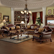 Dresden - Sofa - Bone PU & Gold Patina - R&R Furniture Gallery (Fountain Valley, CA)