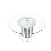 Noralie - Dining Table - Clear Glass Top & Mirrored & Faux Diamonds - R&R Furniture Gallery (Fountain Valley, CA)
