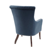 Accent Chair With Quilted Back And Silver Studs - Dark Blue - R&R Furniture Gallery (Fountain Valley, CA)