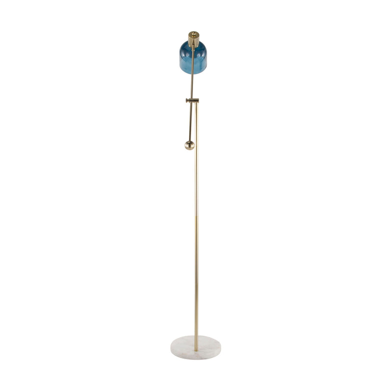 Lumi Source Marcel contemporary glam floor lamp with a sleek design and metallic finish, standing tall with a stylish lampshade.