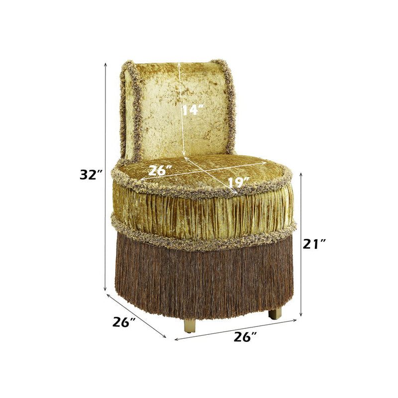 Bernadette - Vanity Stool - Gold - R&R Furniture Gallery (Fountain Valley, CA)