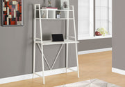 Computer Desk For Home Office, Laptop, Leaning, Storage Shelves, Contemporary & Modern - White - R&R Furniture Gallery (Fountain Valley, CA)