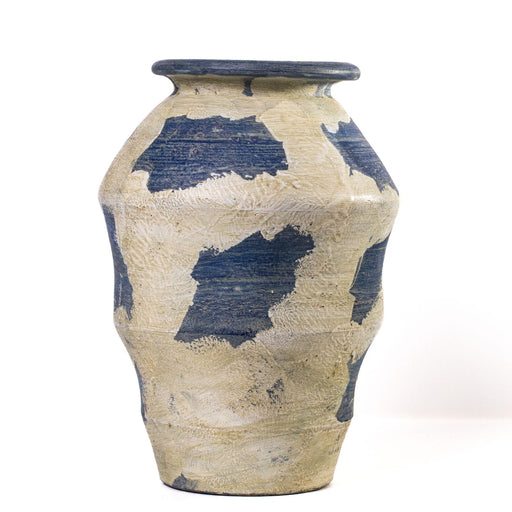 Visha - Terracotta Vase - Cream and Blue - R&R Furniture Gallery (Fountain Valley, CA)