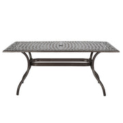 Celestine - Outdoor Cast Aluminum Dining Table With Floral Lattice Design And Umbrella Holder - R&R Furniture Gallery (Fountain Valley, CA)