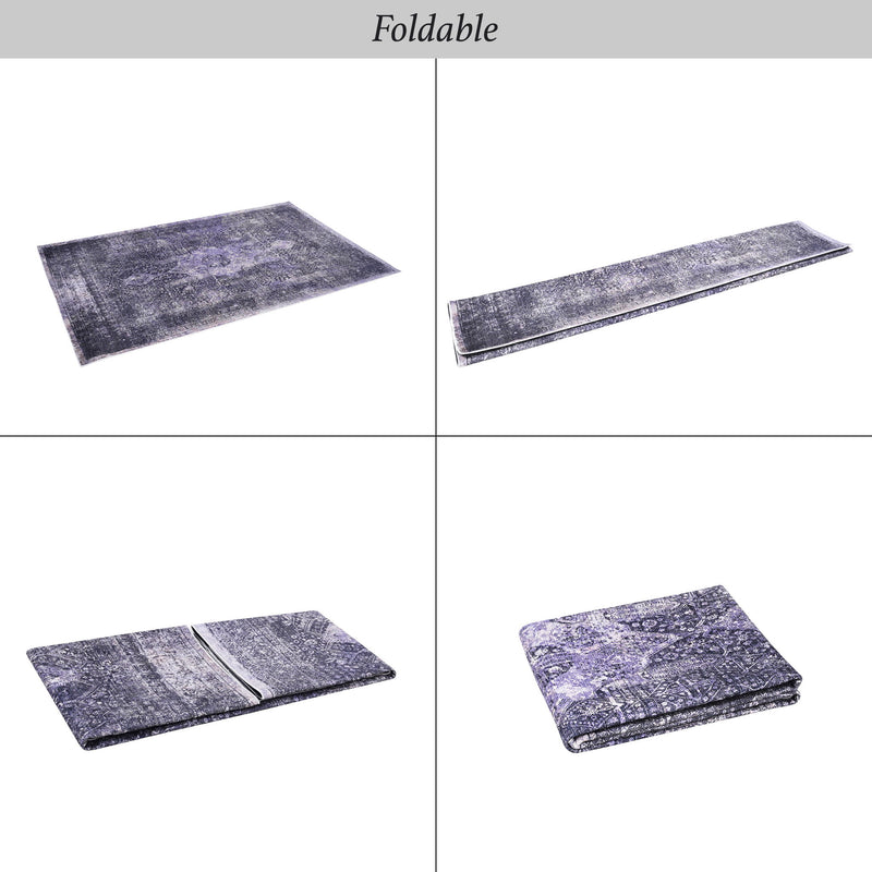 Maval - 8' X 10' Washable Area Rug - Anthracite - R&R Furniture Gallery (Fountain Valley, CA)